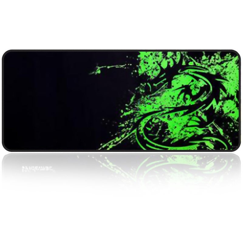 Qisan Large Gaming Mouse Pad Extended Size Mousepad for Computer Desktop PC Laptop 31.5"x11.8"x0.15" Keyboard Pad Desk Pad with Anti-Slip Rubber Base | Large Desk Mat for Keyboard and Mouse-Dragon - Image 1